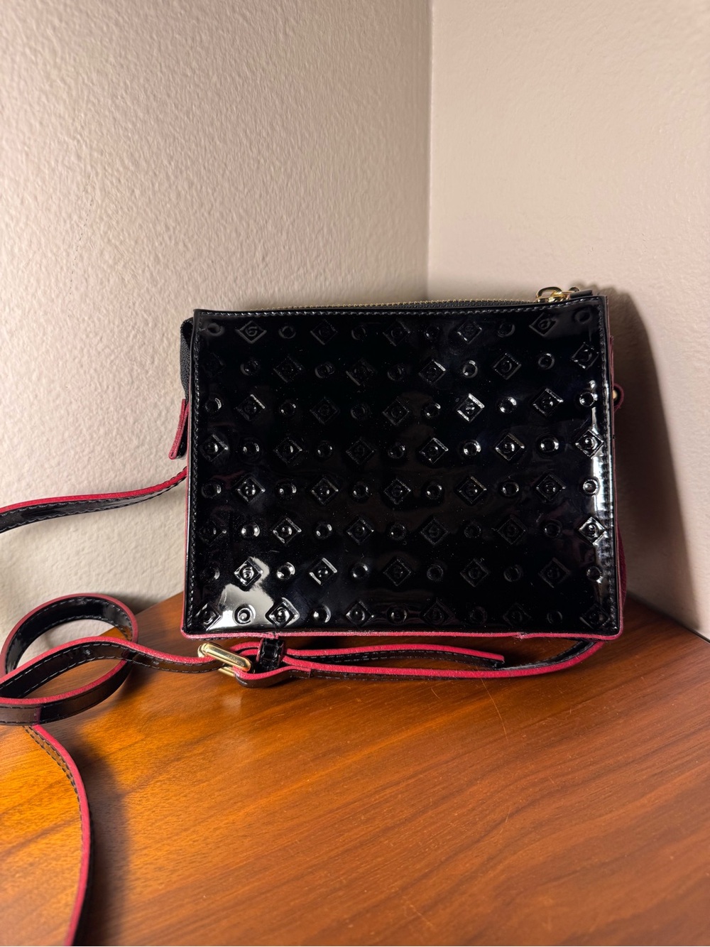 Invece Patent Leather Crossbody Bag